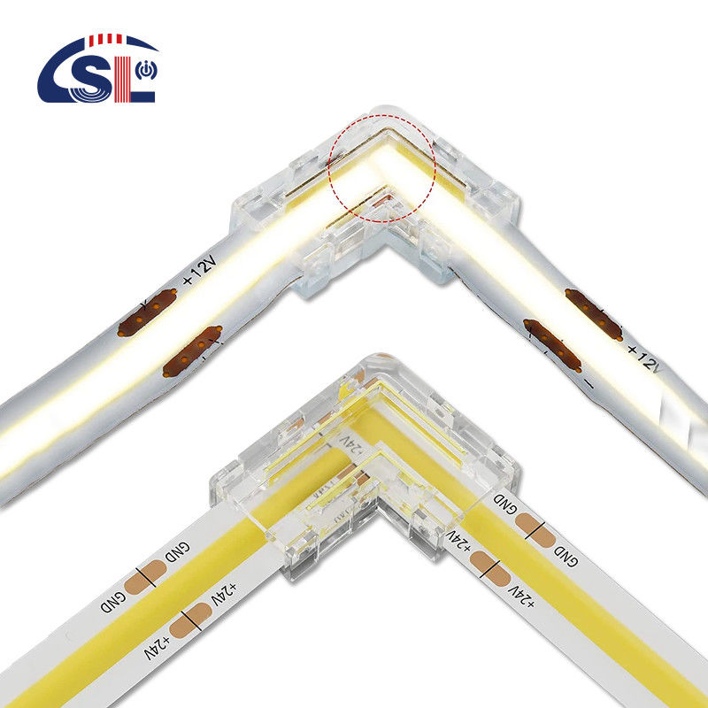 5mm 8mm 10mm LED Strip Connector Forma L doppio fine singolo fine trasparente riutilizzabile IP20