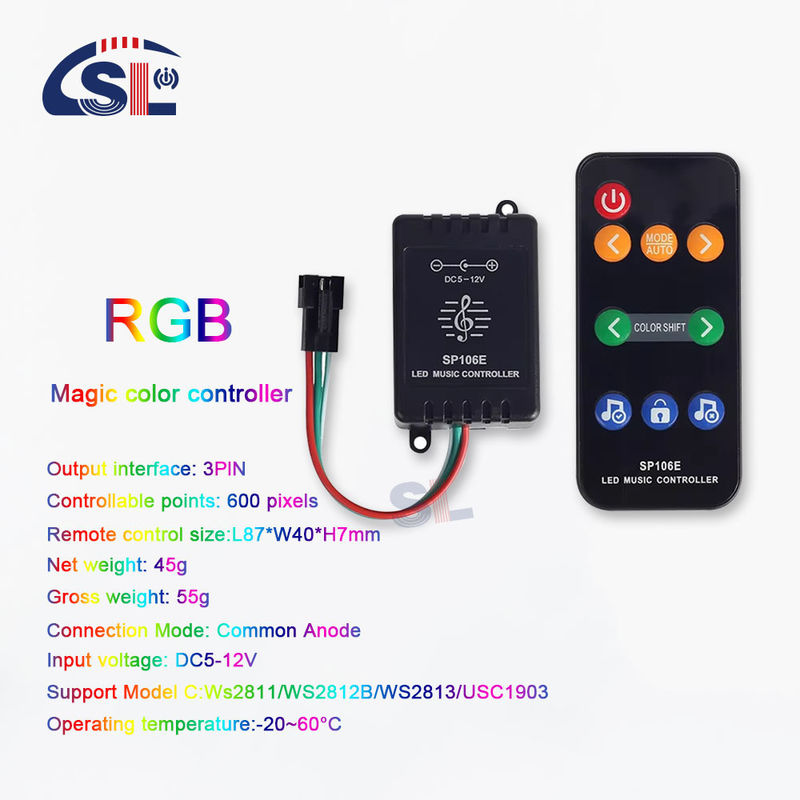 Controller musicale a LED con distanza di controllo remoto di 10 m e Symphony IC